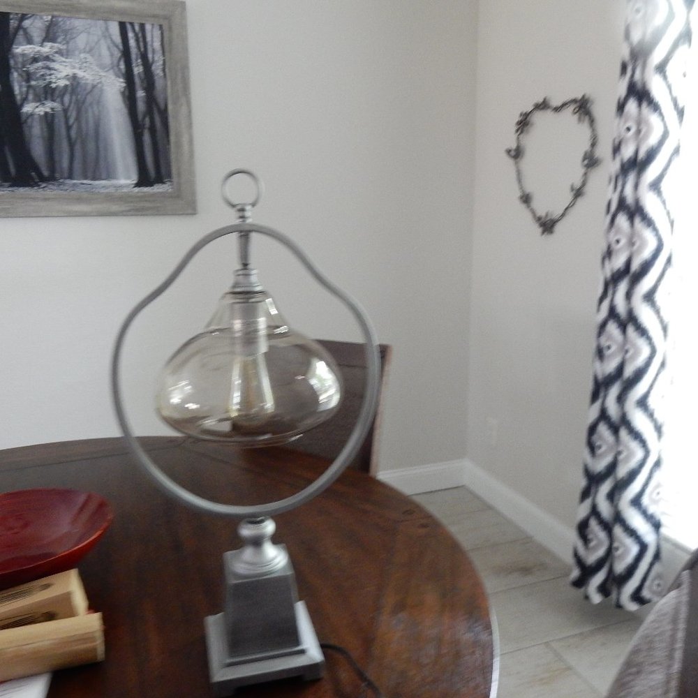 River of Goods Pewter Belle Glass Table Lamp